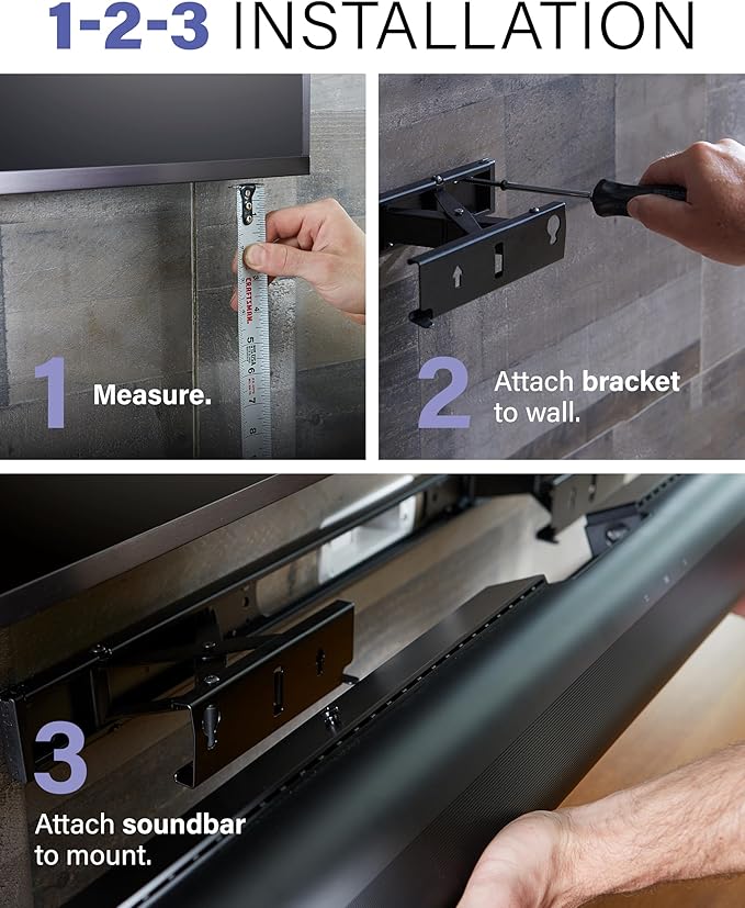 SANUS Extendable Soundbar Wall Mount for Sonos Arc & Sonos Arc Ultra Soundbar – 5” Depth Adjustment Optimized for Dolby Atmos - White Speaker Mount