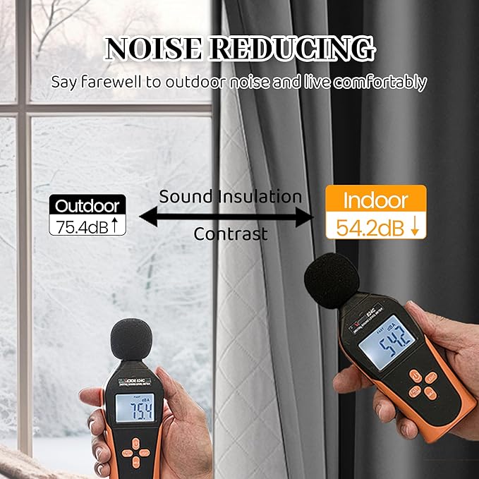 3-in-1 100% Blackout Curtains 120 Inches Long, Thermal Insulation, Soundproof Back Tab Drapes for Bedroom Living Room Sliding Glass Door, with Pin Hooks, Grey 50x120 Inch 1 Panel