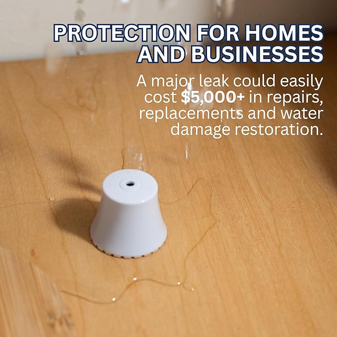 Flood Buzz Small Water Leak Alarm 6-Pack | Ready to Use Right Out of The Box, No Setup Required