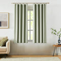 Vision Home Green Linen Full Blackout Curtains for Bedroom Living Room Darkening Soundproof Window Curtains 63 inch Thermal Insulated Rod Pocket Back Tab Rustic Drapes 2 Panels 56" Wx63 L