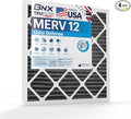 BNX TruFilter 14x20x1 MERV 12 Odor Defense (4-Pack) AC Furnace Air Filter with Activated Carbon - MADE IN USA - Pleated Air Conditioner HVAC AC Furnace Filters - Removes Odor, Mold, Bacteria, Smoke