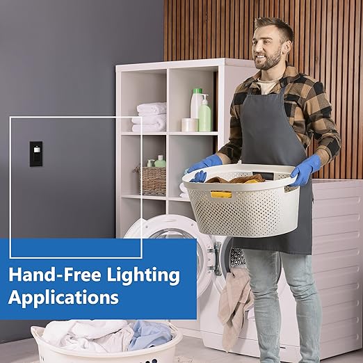 LIDER Motion Sensor Switch with Wall Plate, PIR Sensor Light Switch, Occupancy & Vacancy Modes, No Neutral Wire Required, 120V, 60Hz, 150W LED/CFL, Single Pole, LPS-1P-BKWP2P, Black, 2 Pack