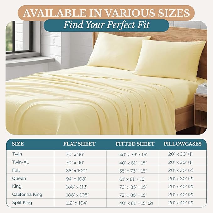Casa Platino King Bed Sheets Set – 4 Piece Pre-Washed Set, Ultra Soft Microfiber, Breathable Cooling Fabric, Deep Pocket 15” Fitted Sheet, Hotel-Inspired King Bedding Set for Comfort - Vanilla