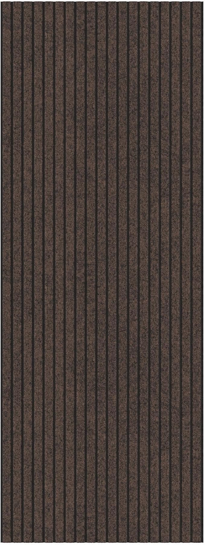 Ottomanson 2'7" x 37' Hallway Runner with Scraper Pile - Extra Durable Non-Slip Rug Mat for Indoor & Outdoor Use - Ideal for Kitchen, Entryway & Garage - High-Traffic Carpet, Brown