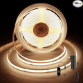 Pandery COB LED Strip,LED Strip Lights 5M/16.4ft,Touch Dimmable LED Strips,CRI90+,3000K Warm White cob led,1600LEDs,24V LED Tape Lights,Indoor for Bedroom, Kitchen, TV, Mirror,Cabinet