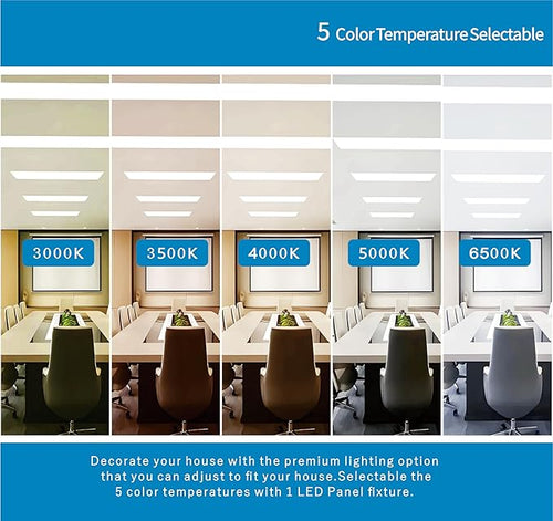 2x4 FT LED Light Flat Panel, 40-72W, 5 CCT 3K | 3.5K | 4K | 5K | 6.5K, Dimmable Recessed Drop Ceiling Lights, 3750/5000/6250/7500/9000 Lumens, Lay in Fixture for Office, 120-277V, UL DLC(24 Pack)