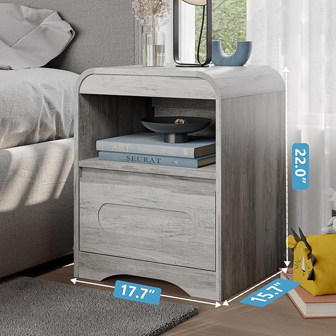 3 Piece Bedroom Set, Dresser and Nightstand Sets for Bedroom, Wood 6 Drawer Dresser & Night Stand Set of 2, Wide Chest of Drawers Modern Storage Cabinet Bedroom Furniture Set, Grey