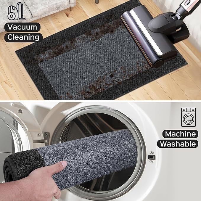 Washable Area Rug 48" x 72", Non Slip Kitchen Rug for Floor, Absorbent Entrance Runner Rug for Bedroom, Living Room, (Roll Packing)