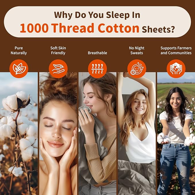 LBRO2M 1000 Thread Count Sheets 100% Egyptian Cotton Bedding Set Floral King Size 16 Inches Deep Pocket Bedding 4 Piece Sets (King, Peony)