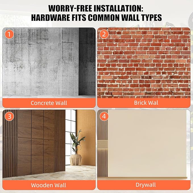 CRXCRC 6-Pack Small Square Heavy Duty Garage Hooks, Ideal for Hanging Ladders, Bikes, Tools, Garage, Garden, Basement, Shed, Utility Room Storage (Black)