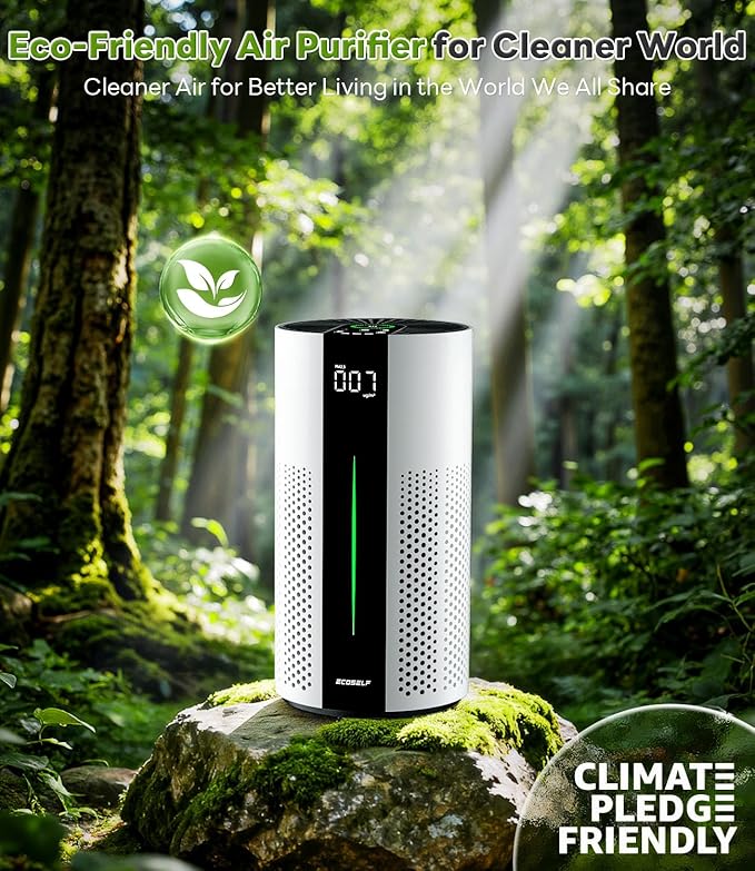 ECOSELF Air Purifiers for Home Large Room up to 1800 Ft², Air Purifiers for Bedroom 360° Air Intake with Smart Auto Mode, HEPA Air Purifier, Air Cleaner for Smoke PoIIen Pet Dander, HAP609