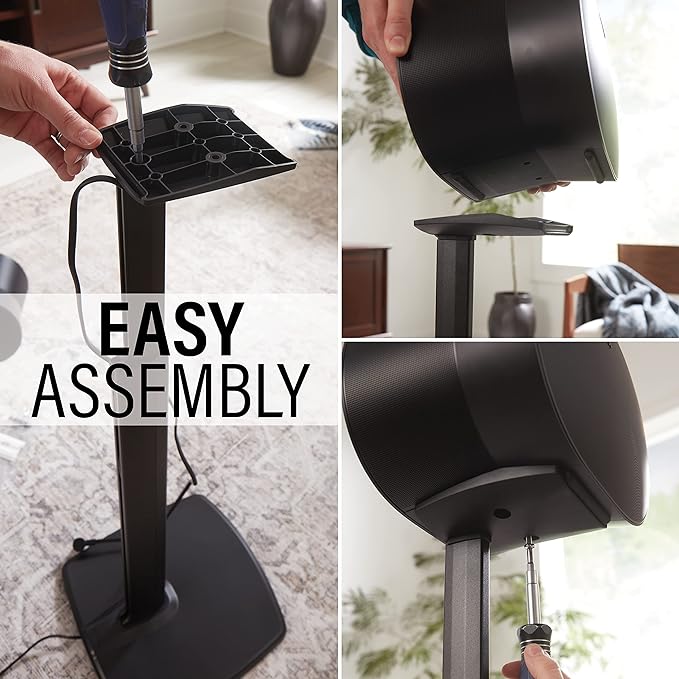 Sanus Wireless Speaker Stands for Sonos ERA 300™ (Black) - Pair, Perfect Stand Setup for Easy and Secure Mounting of New Sonos Era 300™ Speakers - OSSE32-B2