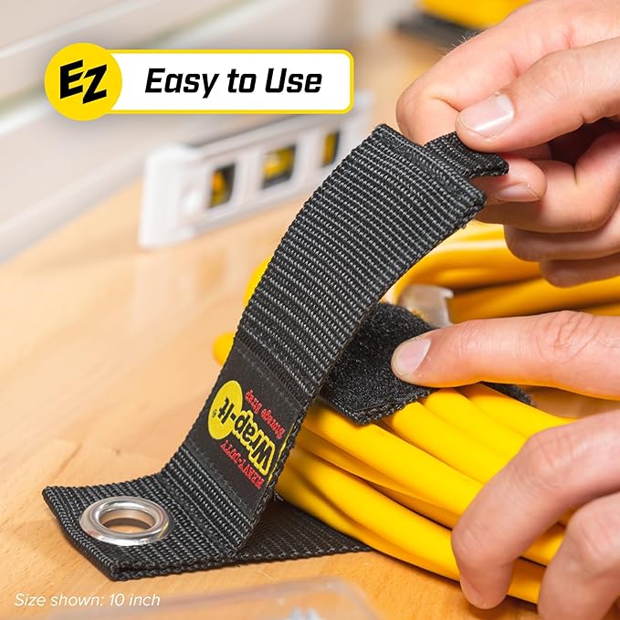Heavy-Duty Wrap-It Storage Straps (Assorted 6 Pack) - Garage Storage Extension Cord Organizer, Cable Straps for RV Accessories