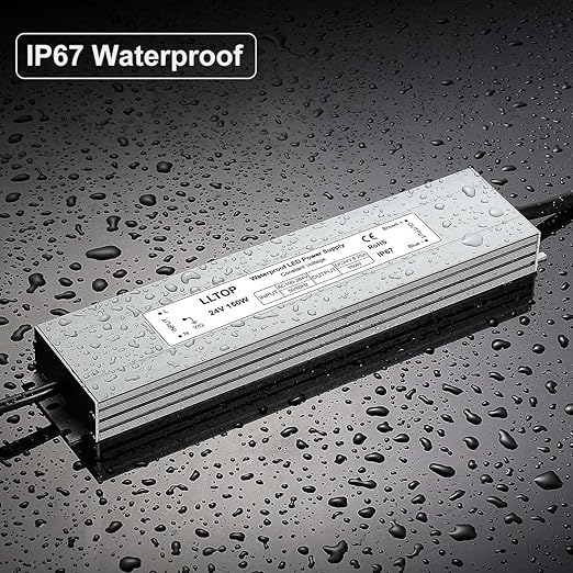 LLTOP LED Driver 150 Watts 100-264V AC to 24V DC 6.25A Power Supply Waterproof Low Voltage Transformer Ultra Thin Converter for Indoor Outdoor LED Lights
