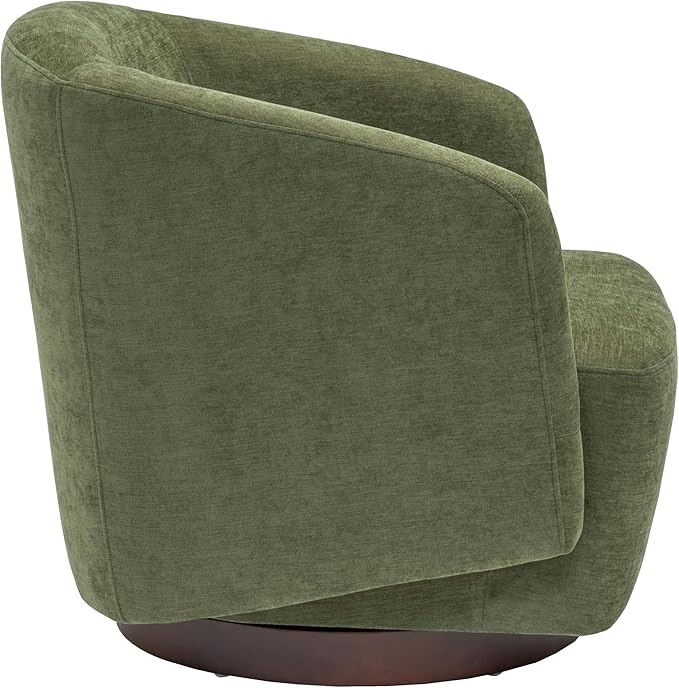 MINCETA Accent Chair,Modern Swivel Chairs for Living Room and Bedroom Reading with Wood Base,Fabric in Green