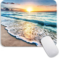 Armanza Square Mouse Pad Beach Sunset, Personalized Premium-Textured Custom Mouse Mat Design, Washable Mousepad Cloth, Non-Slip Rubber Base Computer Mouse Pads for Wireless Mouse