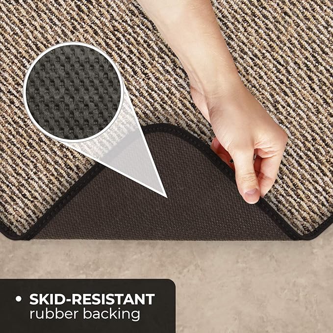 House, Home and More Skid-Resistant Carpet Indoor Area Rug Floor Mat - Black Ripple - 3 Ft X 5 Ft - Non Slip Rubber Backing, Stain Resistant, Dog Friendly, Living Room Bedroom Kitchen Entryway