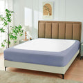 Biscaynebay Decorative Box Spring Cover Twin & Twin XL Size, Silver Grey Luxurious Jersey Knitting Stretchy Wrap Around 4 Sides Bed Skirt for Home/Hotels, Easy Fit Wrinkle & Fade Free Machine Washable