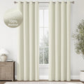 ChrisDowa 100% Blackout Iovry Solid Curtains 120 Inches Long 2 Panels for Bedroom Living Room,Farmhouse Room Darkening Thermal Insulated Soundproof Grommet Top Window Treatment Drapes,52x120