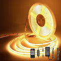 Pandery LED Strip Lights 32.8FT,Dimmable cob led Strip with Adapter and Remote,Superbright 24V led Tape,CRI90+,2700K Warm White led Strips,Indoor Perfect for Cabinet,Room,Kitchen,TV,Mirror