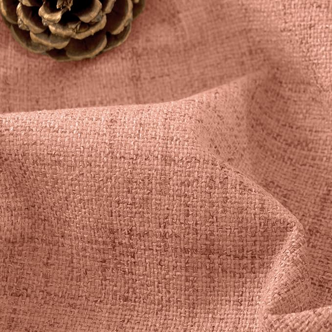 Linen Blackout Curtains 90 Inch Long, Terracotta Extra Long Curtains for Bedroom Living Room Modern Farmhouse, Thermal Light Blocking Faux Linen Energy Save Drapes Each 52x90 Inch 2 Panels