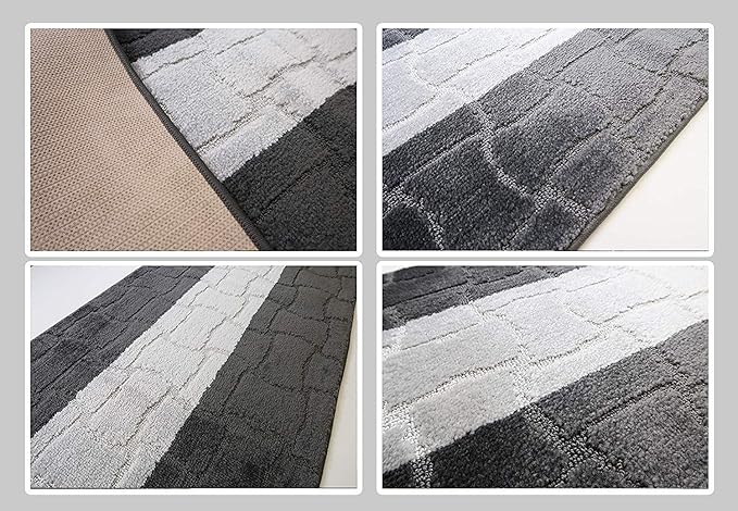 Custom Length Hallway Runner Rug,Slip Resistant,Puzzle Anthracite, 26 Inch X 28 feet, Sold and Priced Per Foot