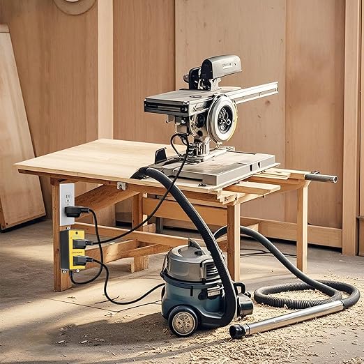 KTNNKG Automatic Remote Vacuum Switch，Load Sensing Outlets,Power Tool/Table Saw Turns Vac Cleaner On and Off Automatically(1s Delay On and 7s Delay Off),120V/15A/60Hz/1800W