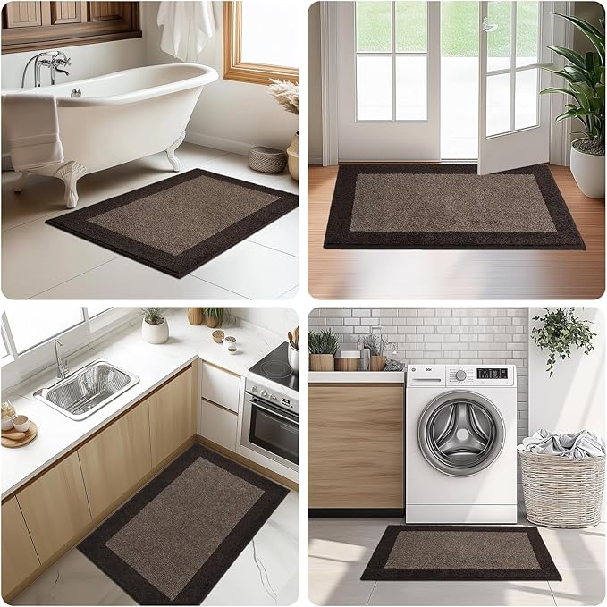 Washable Area Rug 34" x 60", Non Slip Kitchen Rug for Floor, Absorbent Entrance Runner Rug for Bedroom, Living Room, (Roll Packing)