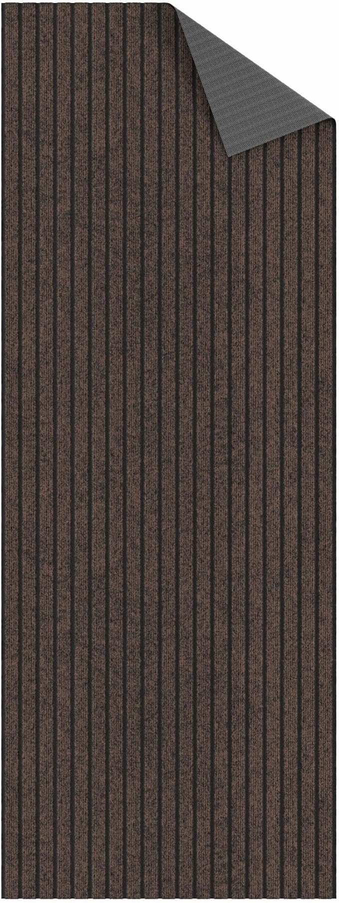 Ottomanson 2'7" x 21' Hallway Runner with Scraper Pile - Extra Durable Non-Slip Rug Mat for Indoor & Outdoor Use - Ideal for Kitchen, Entryway & Garage - High-Traffic Carpet, Brown
