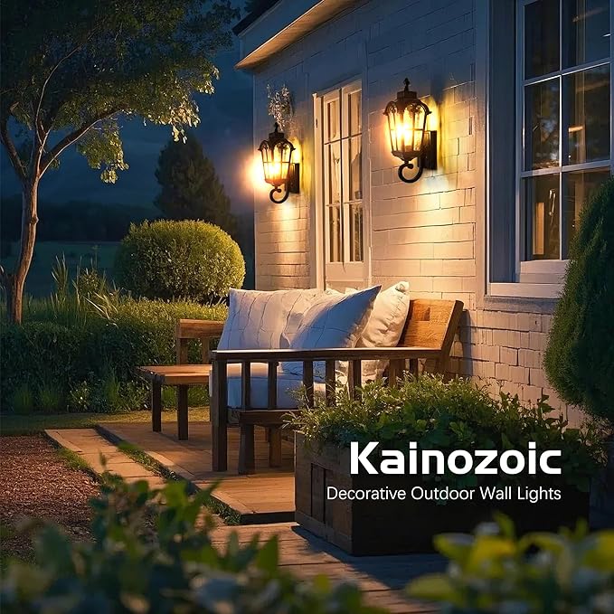 Kainozoic Motion Sensor Dawn to Dusk Outdoor Sensor Light Fixture Waterproof Porch Lights Anti-Rust Exterior Lighting Outdoor Wall Lantern Outside Wall Light for Patio Front Door Garden Garage