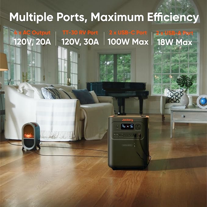 Jackery HomePower 3600 Plus Portable Power Station with 2x 200W Solar Panels, 3600W AC Output, 3584Wh LFP Solar Generator, Expandable up to 21kWh, Essential Home Backup for Home Use, Emergencies, RV