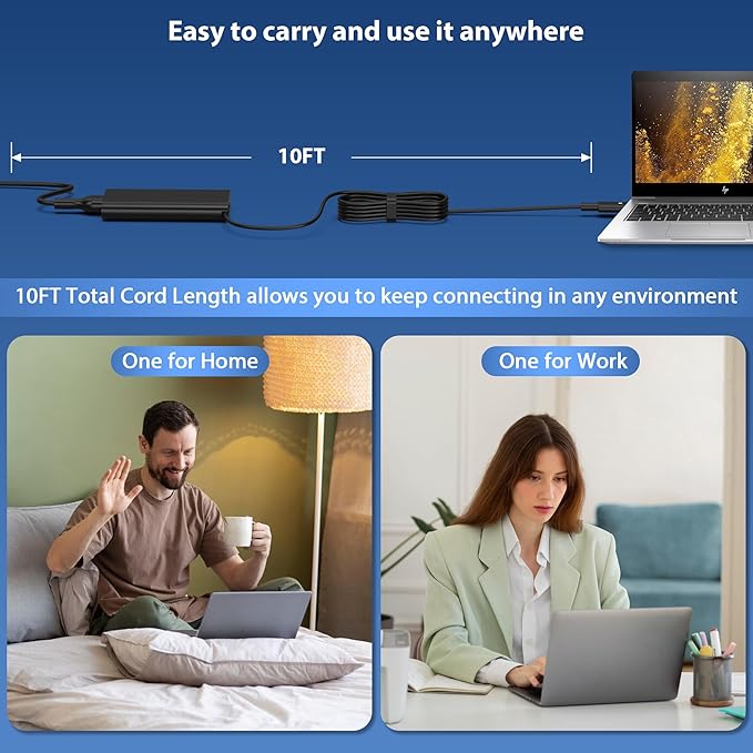 QIOUZW 2025 New 130W USB C Laptop Charger Compatible with Dell XPS 15 17 2in1 9575 9500 9700 Latitude 5280 5420 7210 7410 7480 Precision 5530 2in1 5550 5750 3560 DA130PM170 Power Adapter Cord Supply