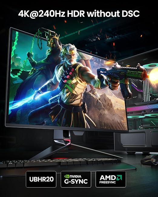 Silkland 80Gbps Short DisplayPort 2.1 Cable 1.6FT [VESA Certified], [8K@240Hz, 4K@540Hz 360Hz 240Hz] DP 2.1 Cable 16K, DP80 HDR Display Port Cord Compatible FreeSync G-Sync Gaming Monitor 5090 7900XTX