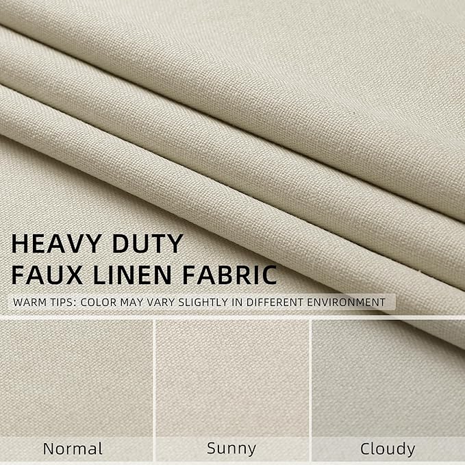 ChrisDowa 100% Blackout Birch Solid Curtains 84 Inches Long 2 Panels for Bedroom Living Room,Farmhouse Room Darkening Thermal Insulated Soundproof Grommet Top Window Treatment Drapes,52x84