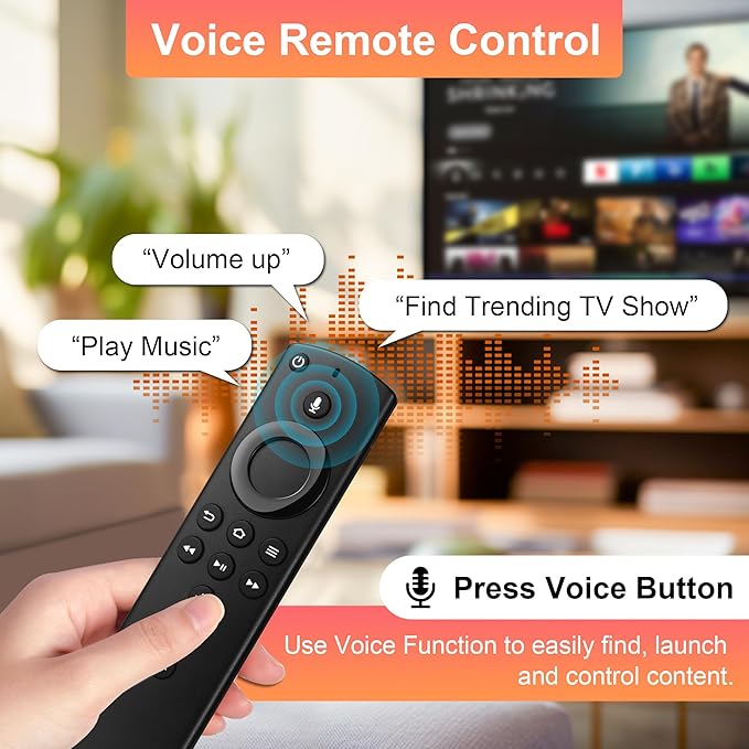 Replacement Voice Remote Control with Power and Volume Control fit for Fire-Smart TVs Stick 4K,fit for TVs Stick,fit for (1st Ge/2nd Gen) TVs Cube,and fit for 3rd Gen Smart TVs,Not for Samsung TV