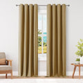 ChrisDowa 100% Blackout Mustard Yellow Solid Curtains 108 Inches Long 2 Panels for Bedroom Living Room,Farmhouse Room Darkening Thermal Insulated Soundproof Grommet Top Window Treatment Drapes,52x108