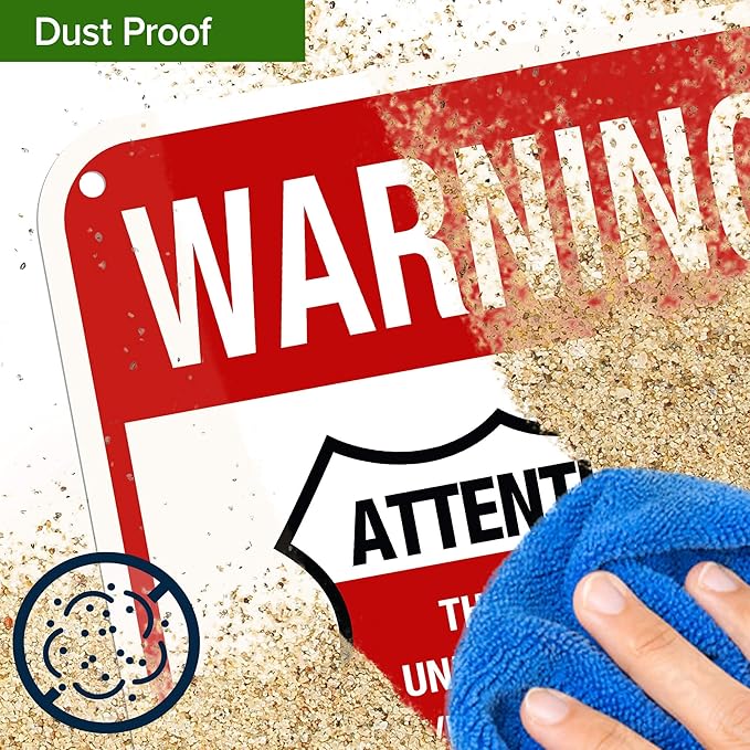 Warning 24 HR. Monitored Alarm Connected To Police Sign, 12x18 Inches, 55 mil thick HDPE (high density polyethylene), Made in USA by My Sign Center