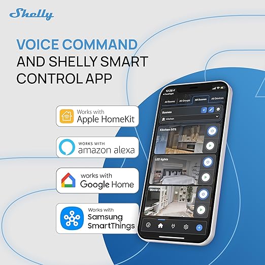 Shelly 2PM Gen4 | Wi-Fi, Zigbee & Matter 2-Channel Smart Relay Switch with Power Metering | Home Automation | Alexa, SmartThings, Google Home, HomeKit Compatible | Roller Shutters Control (2 Pack)