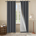3-in-1 Grey 50x120 Grommet Soundproof Curtains Full Blackout Curtains Thermal Insulation for Bedroom Living Room,1 Panel