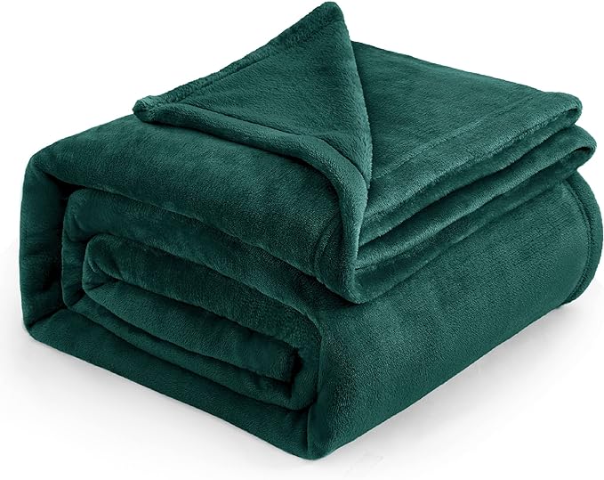 Bedsure GentleSoft Fleece Bed Blankets Large Size Forest Green - Soft Lightweight Cozy Oversized King Blanket Microfiber, Room Home Decor Gifts for Women and Men, 120x120 inches