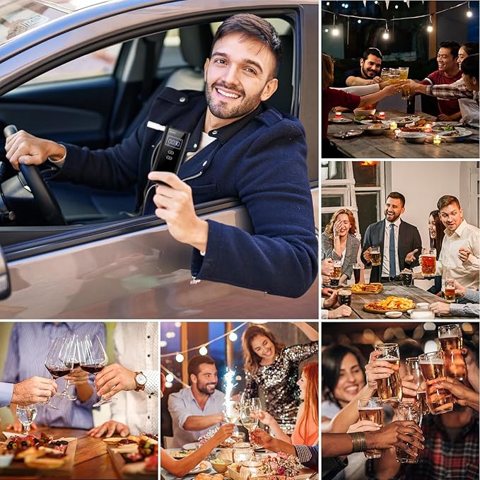 Homealexa Portable Breath Alcohol Monitor – Personal-Use LCD Breath Checker with 10 Mouthpieces, Compact Device for Home, Car, Party Safety Awareness