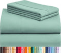LuxClub 4 PC Queen Sheet Set, Deep Pockets Wrinkle Free Cooling Bed Sheets Hotel Bedding for Women, Men, Includes 1 Fitted Sheet, 1 Flat Sheet and 2 Pillowcases-Silky Soft Light Teal