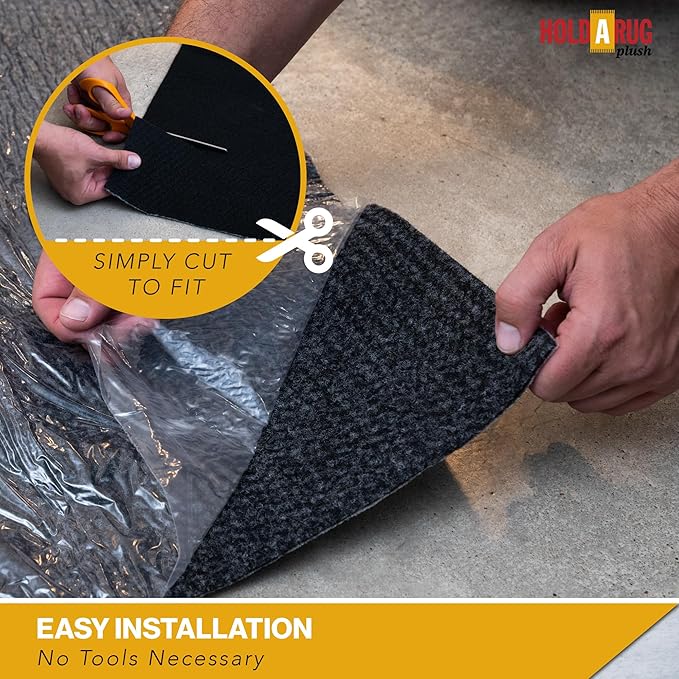 Hold-a-Rug Plush 3' x 16' Nonskid, Nonslip Rug Pad, Reversible Gripper, ¼ Thick, Safe for All Floors and Carpet, Keep Area Rugs Secure