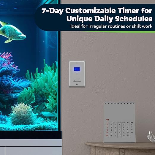 TOPGREENER Digital Astronomic Timer Switch, 7-Day Programmable Sunrise Sunset Timer for Lights, Fans, & Motors, Single-Pole or 3-Way, Neutral Wire Required, UL Listed, TGT01-HN-W, White