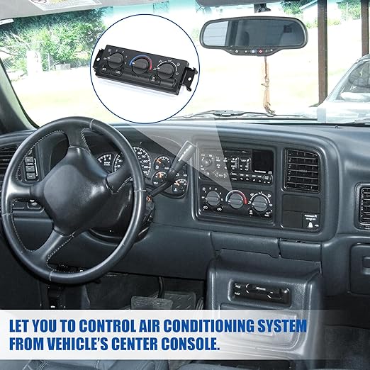 Front Climate Control Module Panel for GMC Sierra Chevy Silverado 1999-2002 599-266/15054697/ 15753264/19244873/ 9361355 Heater A/C Control Switch Air Conditioning Climate Control Module