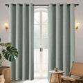 Joydeco Sage Green Blackout Curtains 96 Inches Long, Curtains 96 Inch Length 1 Panel for Bedroom, Thermal Insulated Linen Black Out Curtains with Grommets(100x96, Sage Green)