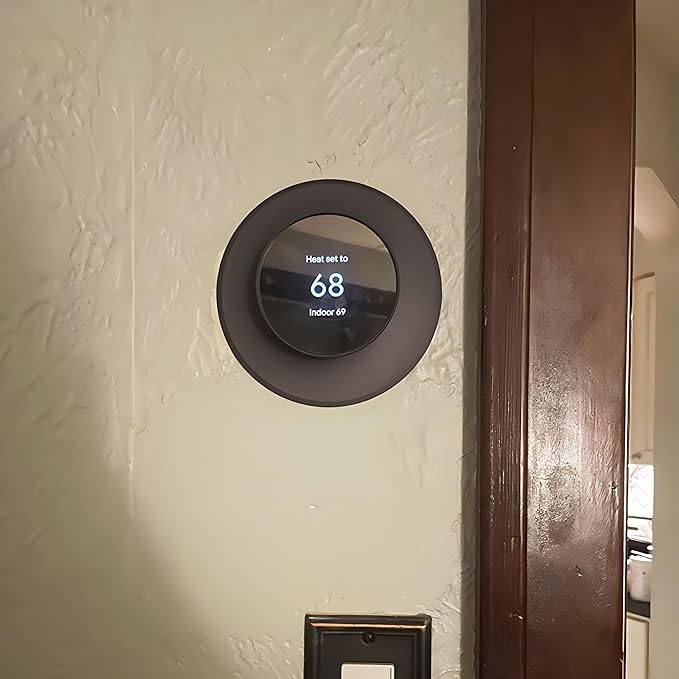 Metal Nest Wall Plate for Google Nest Thermostat 2020, Trim Kit, Charcoal