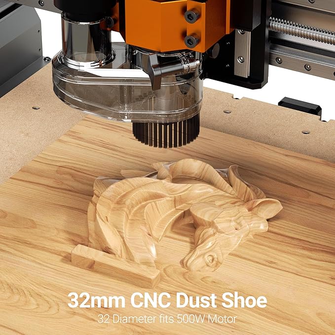Supports 300W Spindle/500W Spindle Motor CNC Machines CNC Vacuum Cleaner with Dust Boot and Secondary Separation Bucket CNC Router Milling Machine Dust Collector