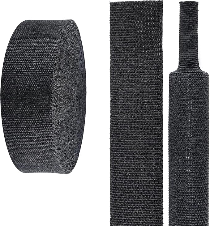 Sonoreboom 2 in 1 Heat Shrink Braided Sleeving Fabric Tubing-Ideal fit Irregular Shape Hose/Cable/Wire (1"(25mm), 100FT)