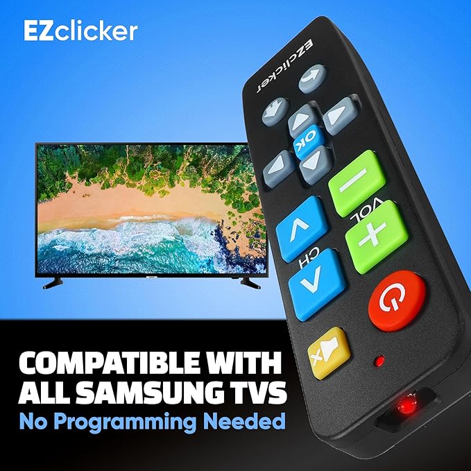 Samsung Replacement TV Remote Compatible with Samsung TV's ONLY (Black) Big Button TV Remote Control, Simplified and Easy to Use (2xAAA Batteries not Included)